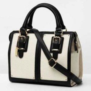 Off White / Black Aldo Purse Tote Modern
